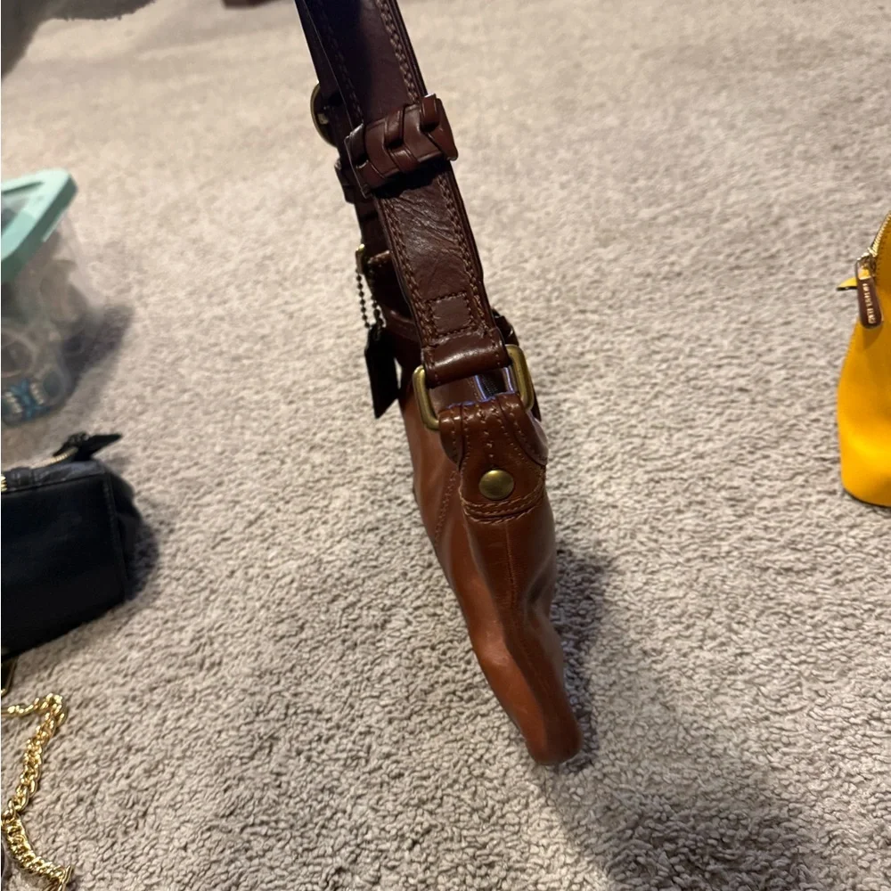 Coach Rich Brown Leather Shoulder Bag - Picture 3 of 4